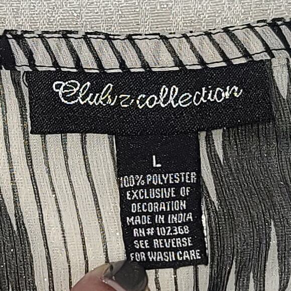 Club Z Collection women's cover up black Size Large beachy resort wear maxi - Picture 7 of 7